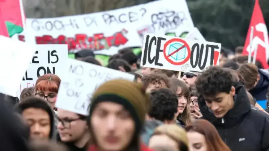 Anti-ICE Protesters Mobilize in Milan During Winter Olympics Launch
