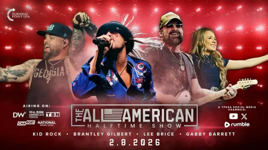 Kid Rock halftime show headlines TPUSA’s alternative stream as culture-war backlash follows the official Super Bowl halftime booking