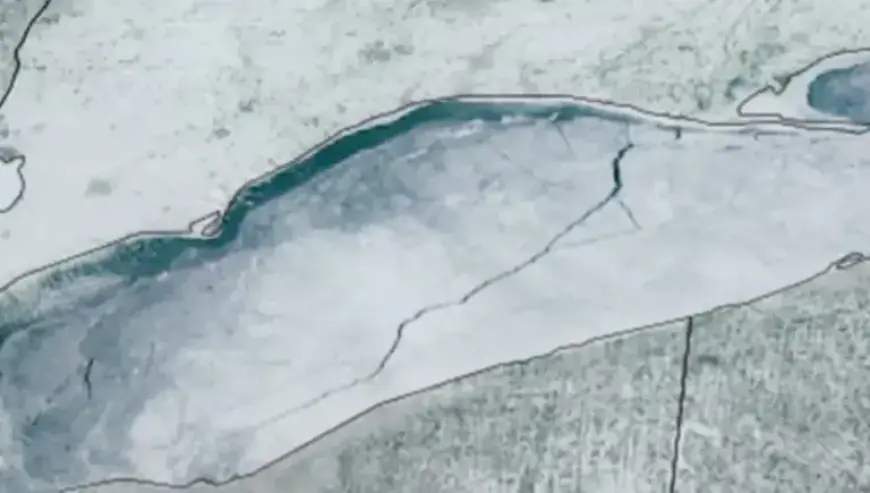Satellite Reveals 80-Mile Crack in Lake Erie’s Ice Cover