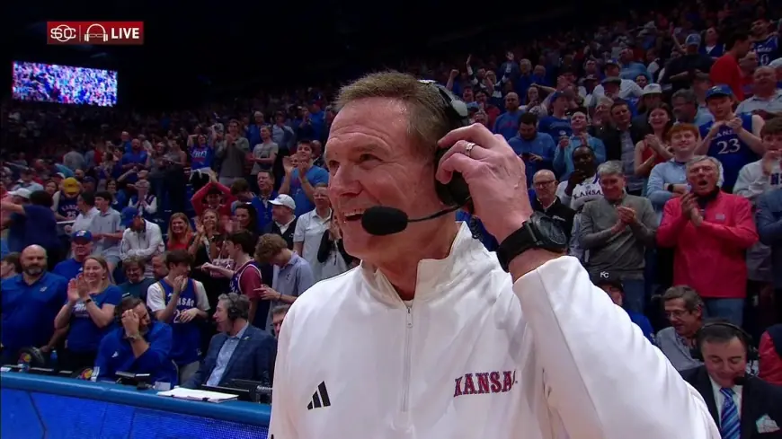 Bill Self’s courtside reaction during Utah vs Kansas sparks chatter as Kansas fans celebrate another home win