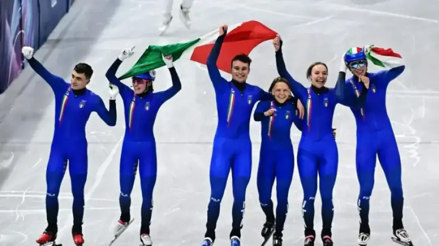 Italy Triumphs in Mixed Relay Short Track; Fontana Makes History