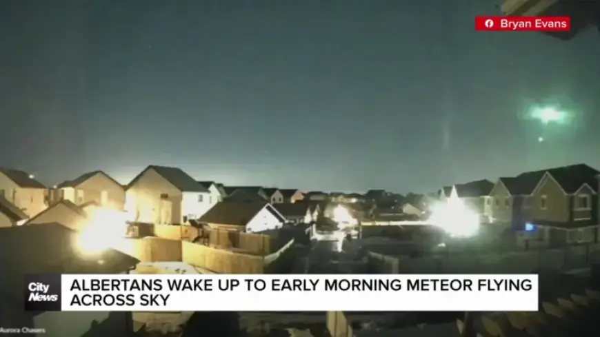 Meteor Streaks Across Alberta’s Early Morning Sky