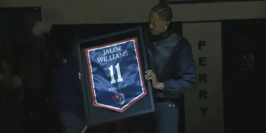 “OKC Thunder’s Jalen Williams Celebrated with Jersey Retirement at Perry High School”