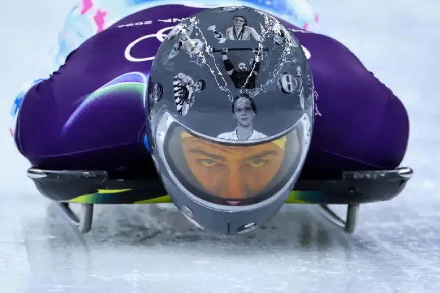 Ukrainian Skeleton Athlete Disqualified from Olympics for Helmet Images