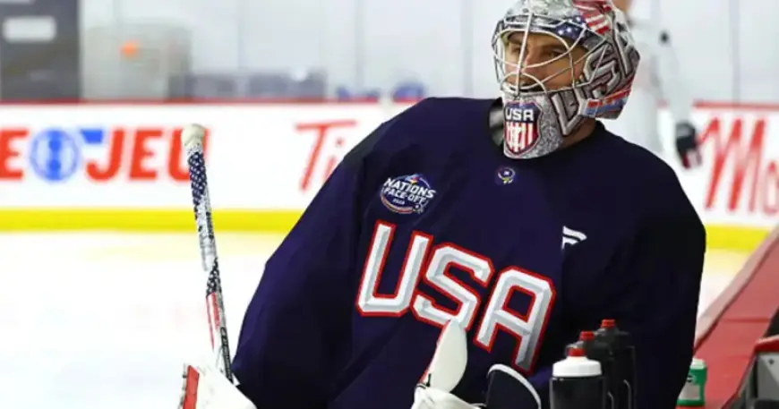 Connor Hellebuyck Leads Team USA in Opening Game Against Latvia