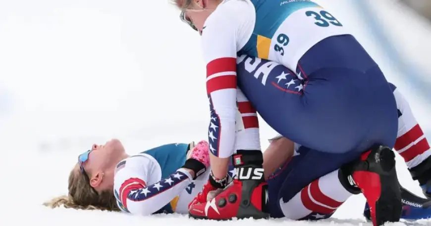 Jessie Diggins Collapses in Agony After Clinching Olympic Bronze