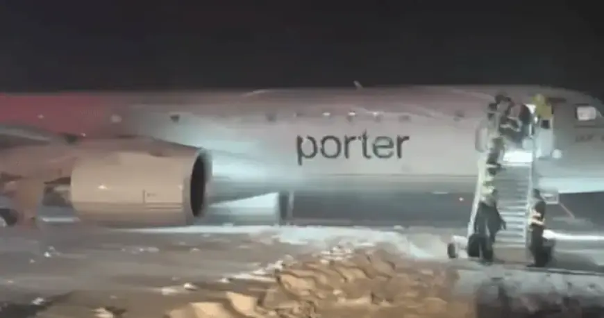 Porter Flight from Toronto Slides, Stuck in Snow at Halifax Airport