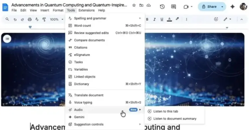 Google Docs Launches Gemini-Powered Audio Summaries