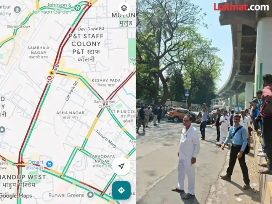 Metro Pillar Collapse in Mulund West: LBS Marg Faces Heavy Traffic Jam
