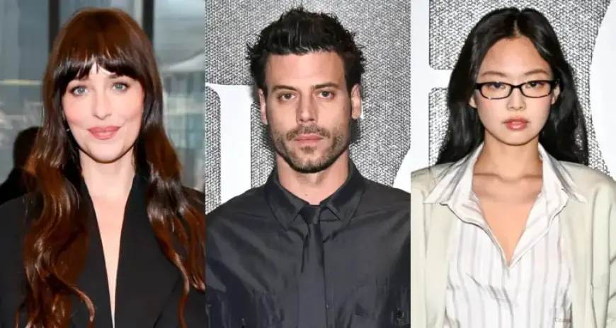 Dakota Johnson, Francois Arnaud, and Jennie Kim Shine at Calvin Klein NYFW Show