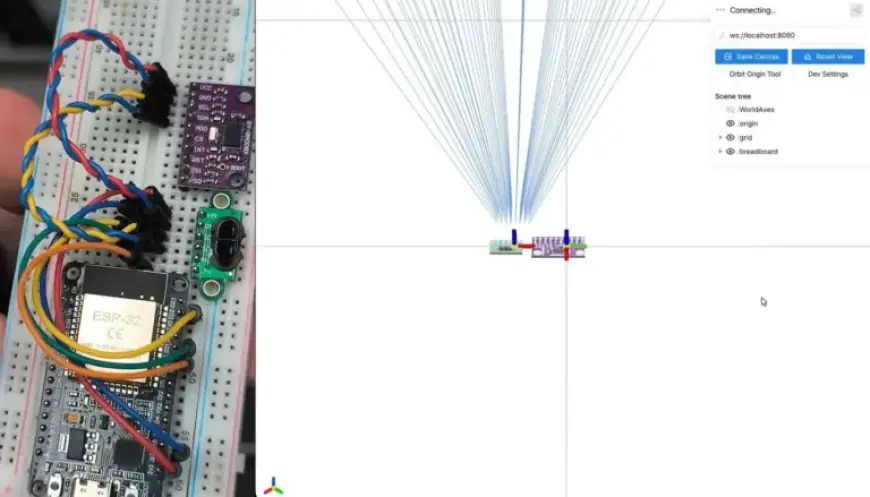 ESP32 Powers Real-Time 3D Room Mapping with VL53L5CX Sensor and IMU