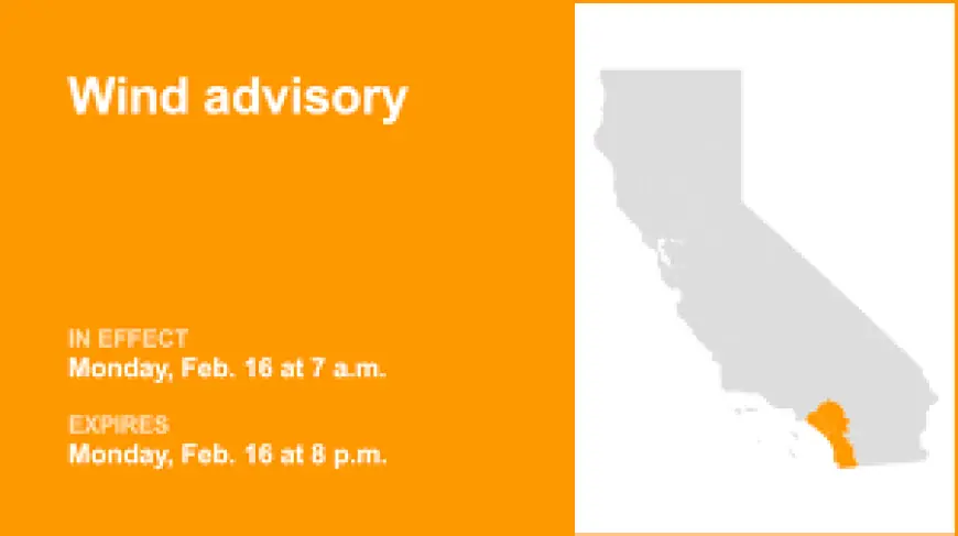 Wind Advisory Issued for Southern California; Strong Gusts Expected Through Wednesday Morning