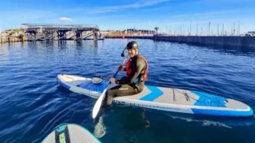 Alun Wyn Jones Paddleboards with Fans Ahead of Six Nations Match in Cardiff
