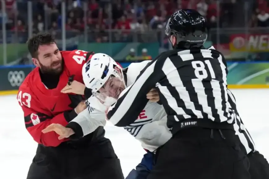 Tom Wilson Clashes with France in Olympic Hockey Match in Canada