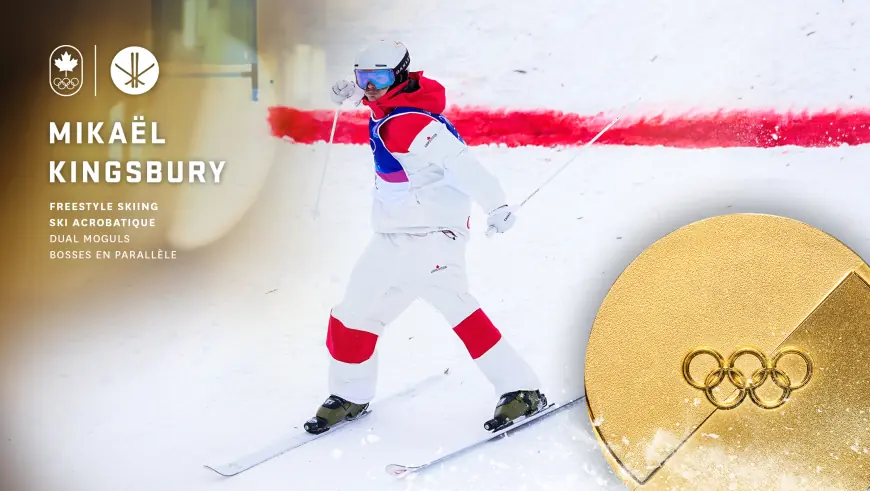 Mikaël Kingsbury claims dual moguls gold, becomes first freestyle skier with five Olympic medals