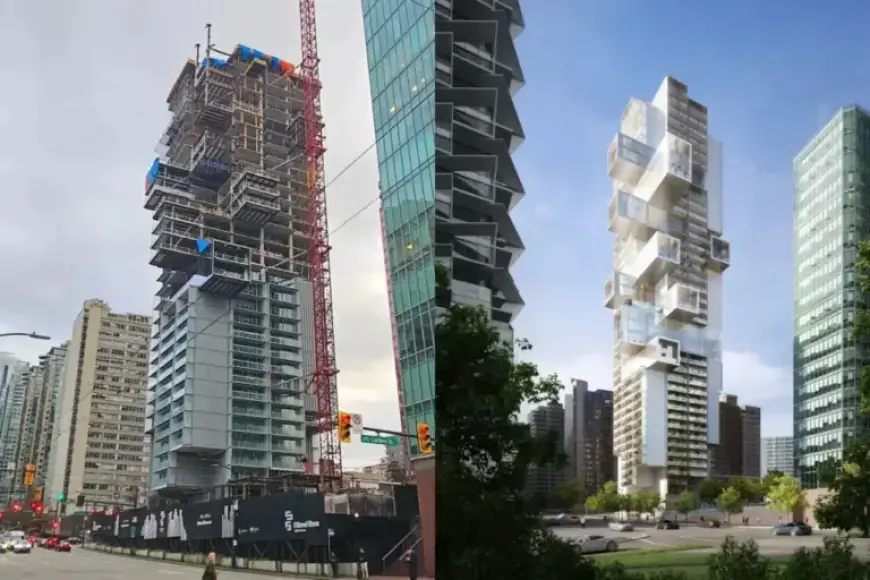 Vancouver’s ‘Jenga’ Tower Construction Progresses in Downtown
