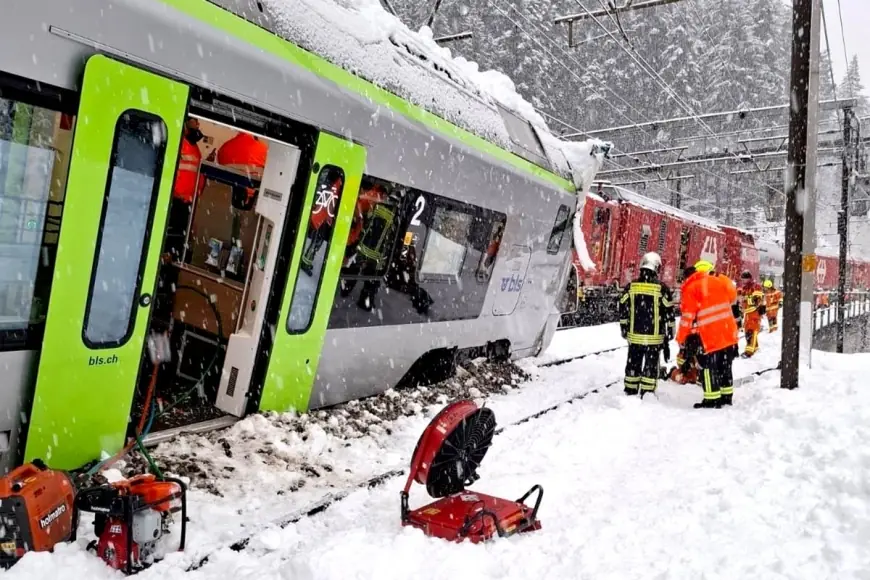 Five injured as swiss train avalanche derails near Goppenstein