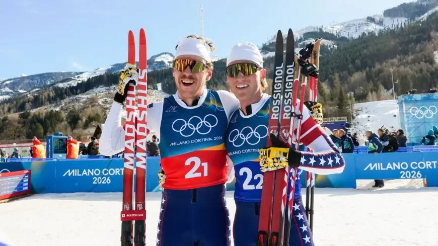 gus schumacher anchors U.S. to silver in Olympic cross-country team sprint