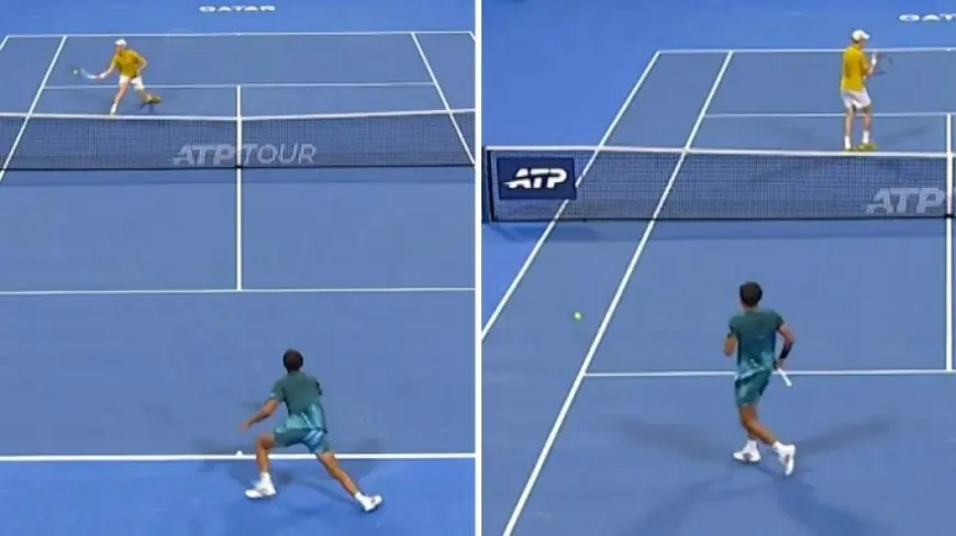 jannik sinner shrugs off Popyrin trick, now set to face Jakub Mensik in Doha quarters