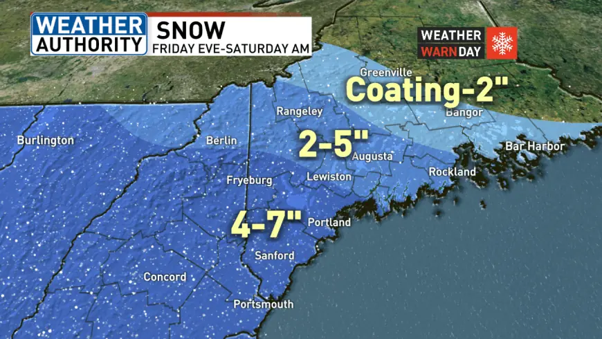 Winter weather advisory in place as Maine braces for Friday evening snow; winter storm warning for parts of state