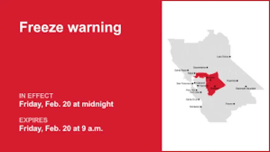 Freeze Watch Alert as Freeze Warning Targets Carquinez Strait, Delta and Northern San Joaquin Valley