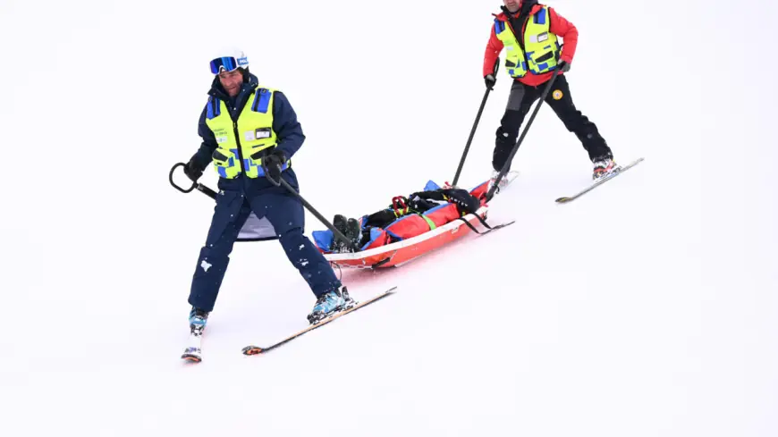 Finley Melville Ives Stable and Being Assessed After Heavy Fall in Olympic Freeski Halfpipe Qualifying