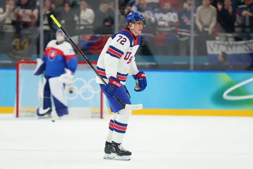 Tage Thompson exits semifinal for precautionary reasons in Team USA win