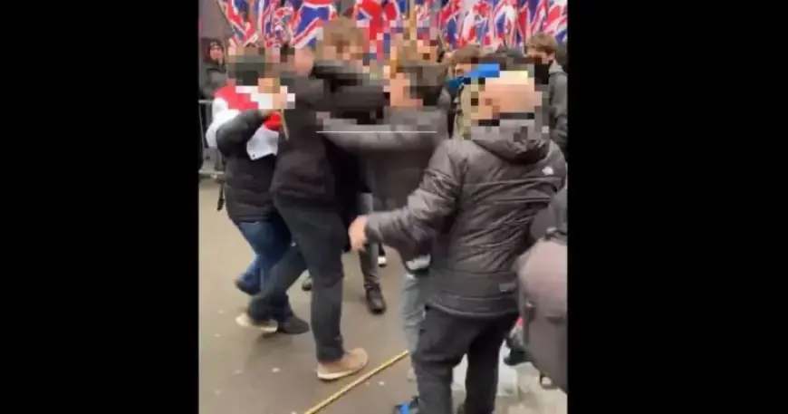 Protesters Clash at Britain First March in Manchester, Sparking Violent Fights