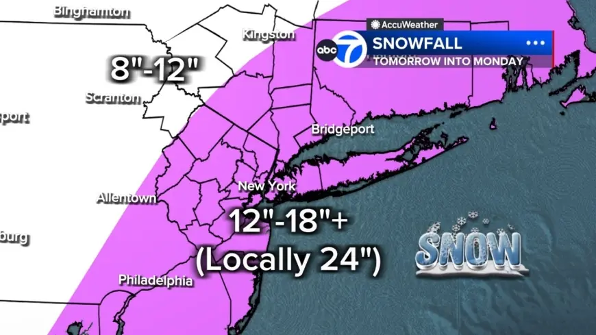 Blizzard Warning: blizzard warning hits NYC area as projected snow totals rise again; LI may see worse