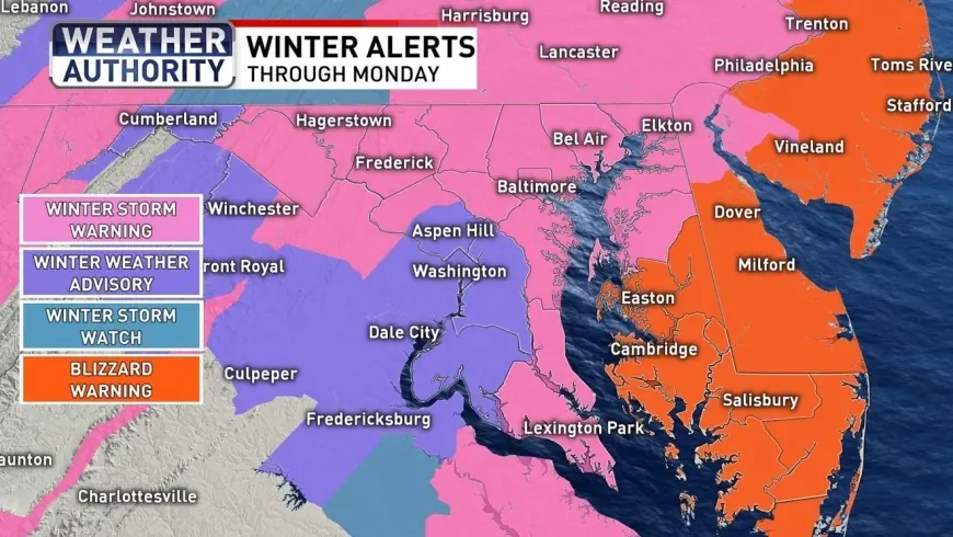 National Weather Service issues winter storm warnings as nor'easter targets DC, Maryland and Virginia