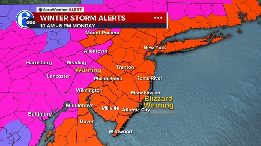 Philadelphia Weather: Blizzard warning expanded as philadelphia weather turns to heavy snow overnight
