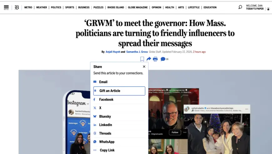 Boston Globe adds 'Gift an Article' option, but it still sends gifts by email