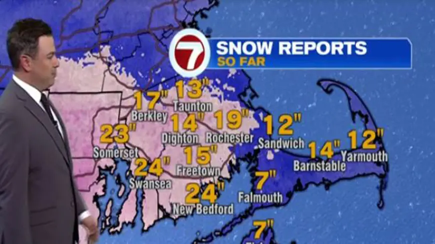 National Grid and national grid: Snow totals (so far) Feb. 23 blizzard in Massachusetts