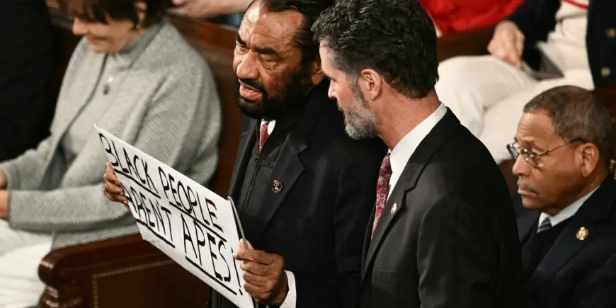 Rep. Al Green Ejected From State of the Union After Holding "Black People Aren't Apes" Sign at Trump's Address