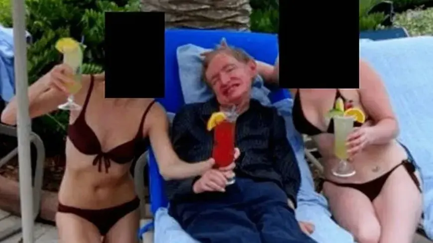 Stephen Hawking pictured in Epstein files: New photo shows physicist between two bikini-clad women