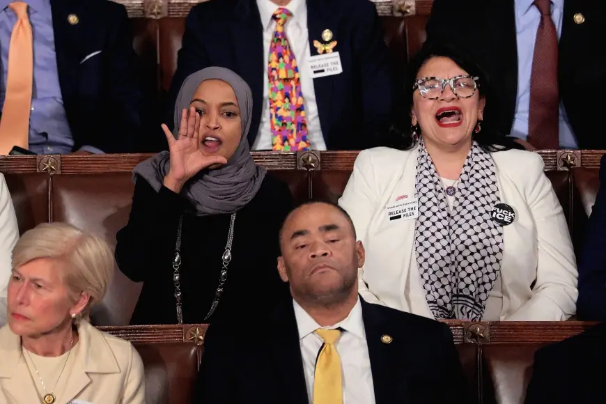 Rashida Tlaib and Ilhan Omar clash with Trump as rashida tlaib joins heckling at State of the Union