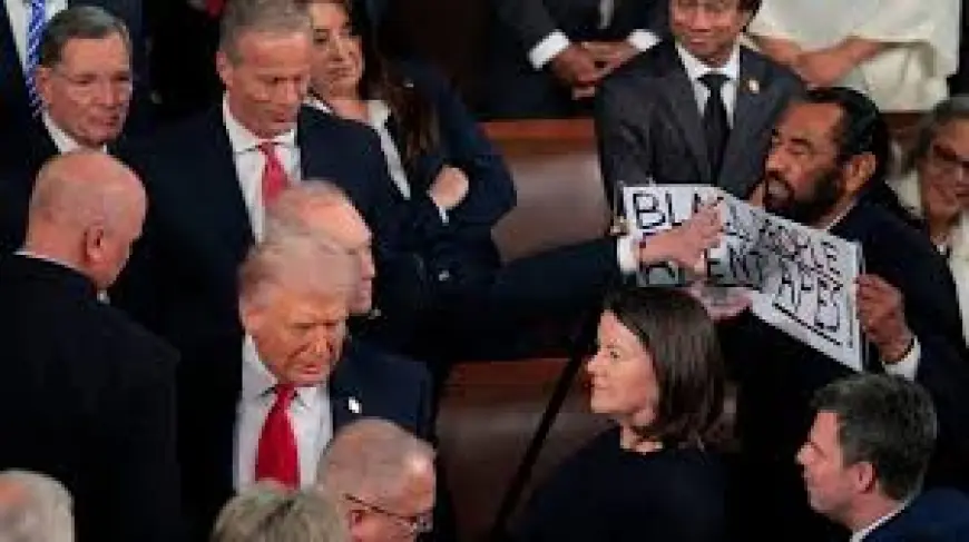 Al Green Ejected From State of the Union After Holding 'Black people aren’t apes' Sign as Democrats Sit and Republicans Cheer