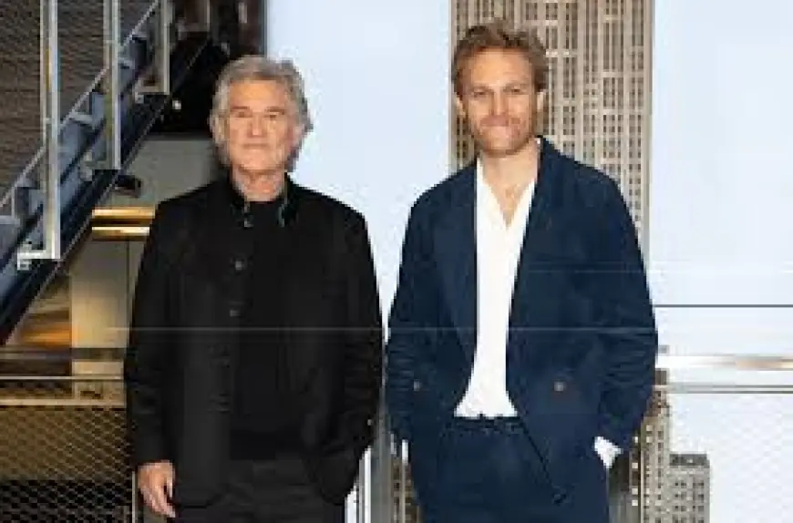 Wyatt Russell and Kurt Russell Visit the Empire State Building; wyatt russell in matching headlines