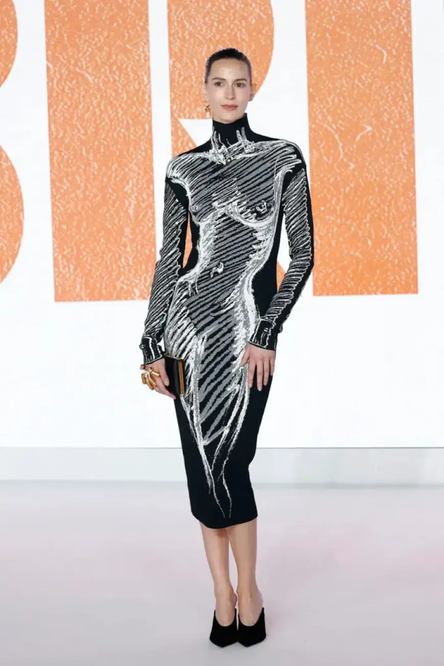 Jeanne Cadieu Dazzles in Schiaparelli at ‘The Bride!’ London Premiere