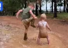 Children Experience Joy of Puddle Jumping After Drought Ends