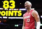 Bam Adebayo, Miami Heat Rout Wizards as 83-Point Explosion Rewrites NBA History
