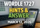 Wordle #1727 Answer for Thursday, March 12 — Hints, Clues, and the Full Solution