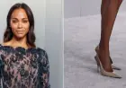 Zoe Saldana at LACMA Vanity Fair Party Sparks Second Lace Look as Saint Laurent Slingbacks Cap Oscars Night