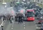 Ajax Fans Rally on Highway to Support Team Bus for Klassieker