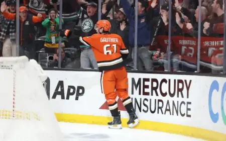 Gauthier’s Late Goal Secures Ducks’ Win, Earns Quenneville 1,000th Victory