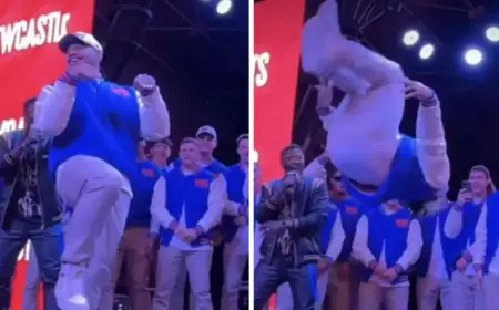 Knights Star’s Raygun Mimic and Backflip Thrill Freemont St Crowd