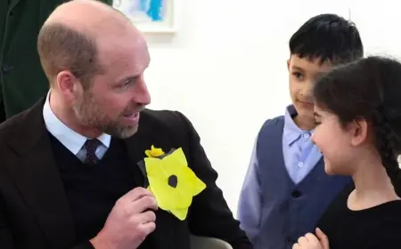 William and Catherine Visit Powys Ahead of St. David's Day, Meet Volunteers and Children in Rain-Soaked Tour