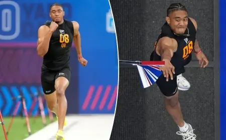 Taylen Green, top-10 QB prospect, sets several combine records