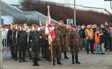 Participants March in 15th Warsaw Uprising Remembrance in Białystok Streets