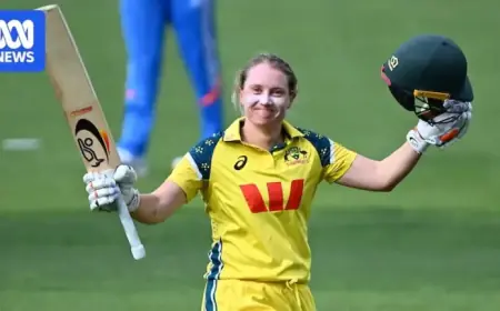 Healy’s Century Shines in ODI Farewell as Australia Dominates India